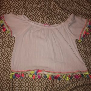 White off the shoulder shirt